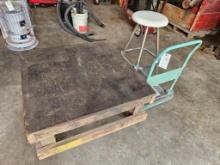 rolling cart, shop stool