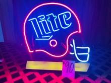 MILLER LITE FOOTBALL HELMET NEON SIGN