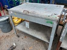 Drawings Table w/ Storage On Casters