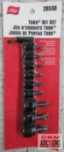 Lisle 26550 Torx Bit Set... 1/4" Drive Sizes (T-10, T-15, T-20, T-25, T-27 & T-30) 3/8" Drive Sizes