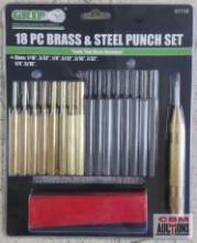 Grip 61118 18pc Brass & Steel Punch Set (1/16" to 5/16") ...