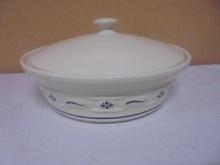 Longaberger Pottery Woven Traditions Heritage Blue 10.5in Covered Casserole