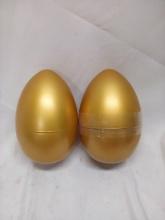 Pair of extra large golden eggs