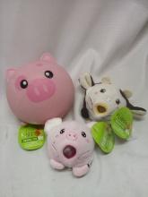 3Pc Happy Go Fluffy Squish Toy Lot