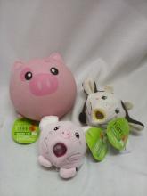 3Pc Happy Go Fluffy Squish Toy Lot