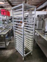 16 Slot Heavy Duty Aluminum Sheet Pan Rack on Casters