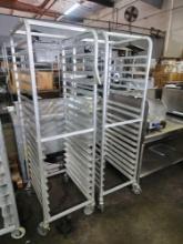 18 space Aluminum Sheet Pan Racks on Casters