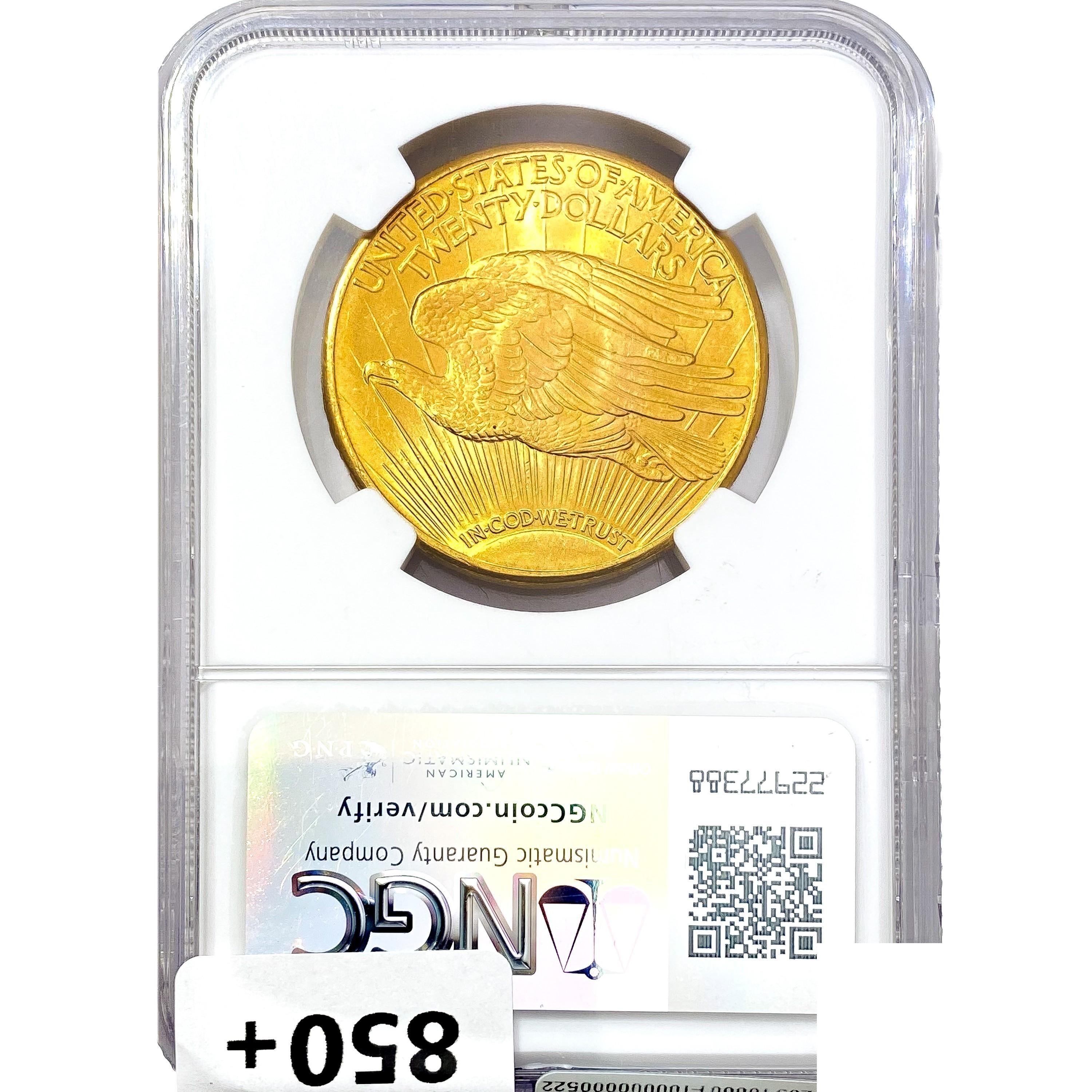 1928 CAC $20 Gold Double Eagle NGC MS66+