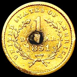 1851 Rare Gold Dollar CLOSELY UNCIRCULATED