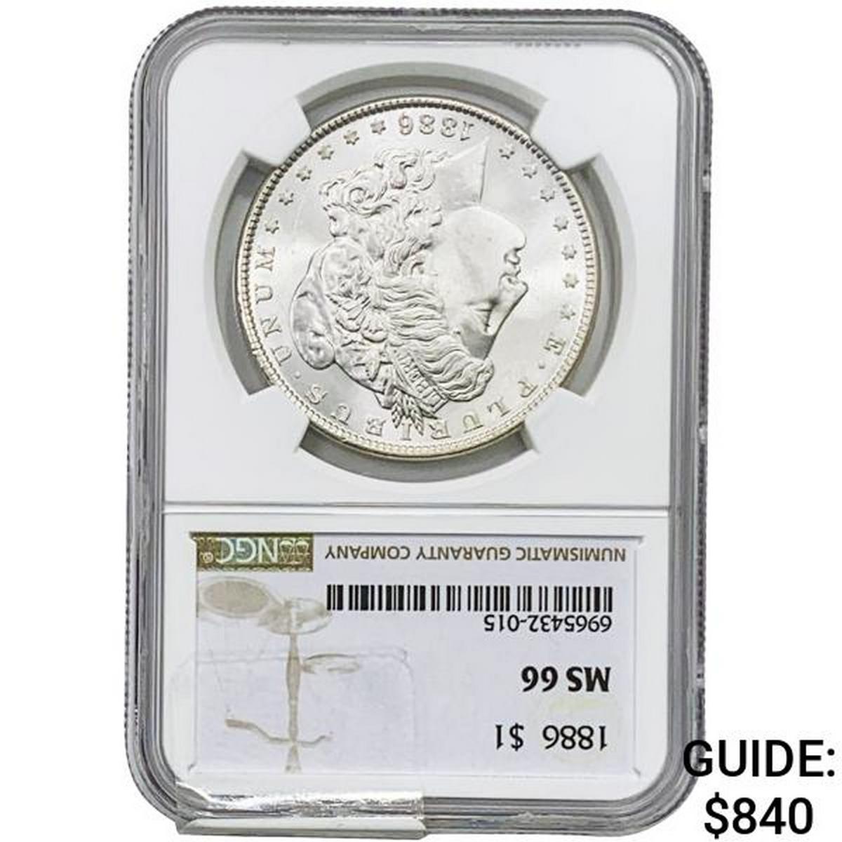 1886 Morgan Silver Dollar NGC MS66