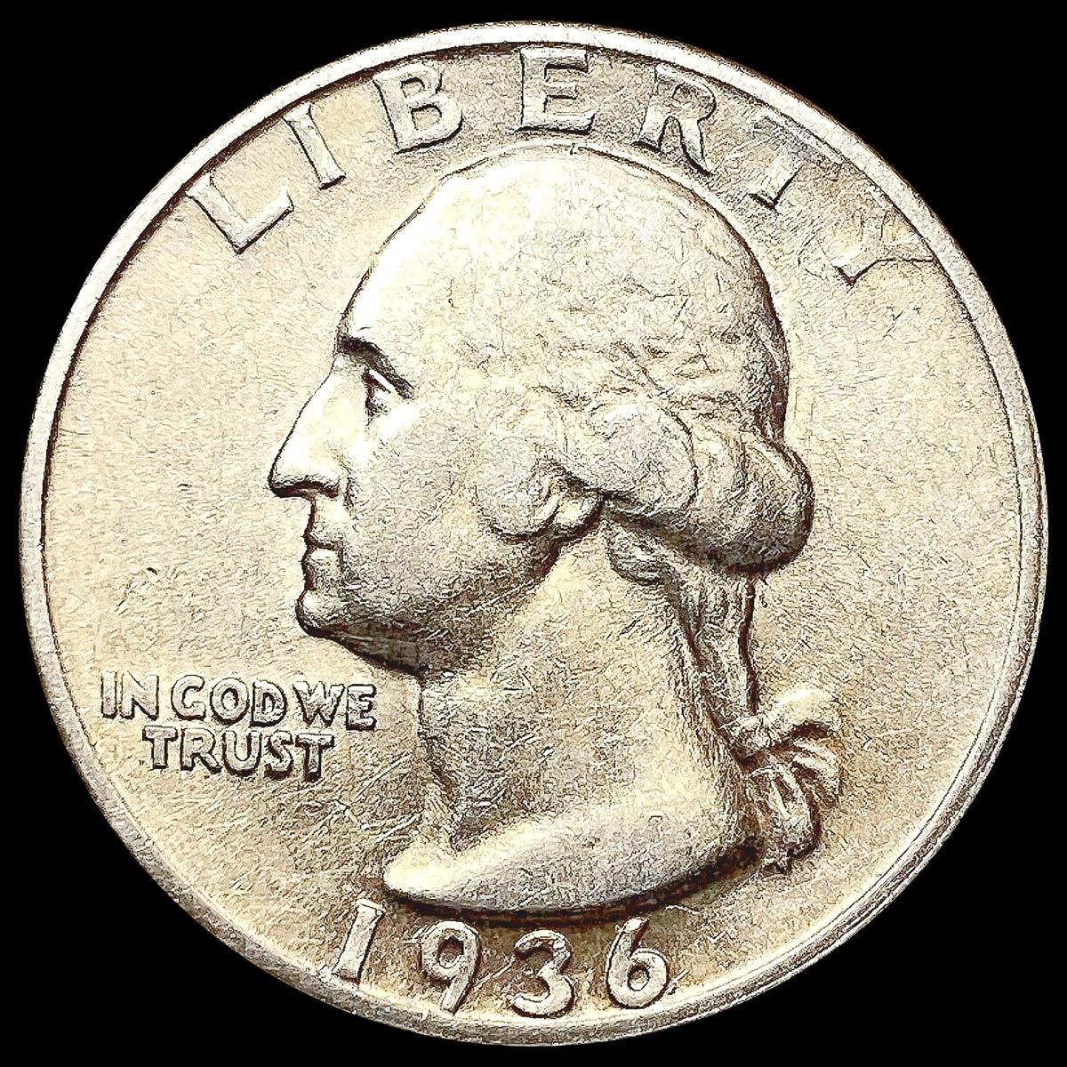 1936-D Washington Silver Quarter CLOSELY UNCIRCULA