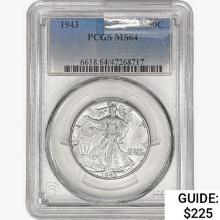 1943 Walking Liberty Half Dollar PCGS MS64