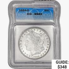 1884-O Morgan Silver Dollar ICG MS65