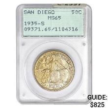 1935-S San Diego Half Dollar PCGS MS65