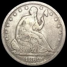 1862-S Seated Liberty Half Dollar LIGHTLY CIRCULAT