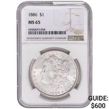 1886 Morgan Silver Dollar NGC MS65