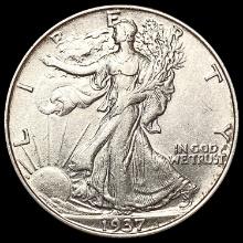 1937 Walking Liberty Half Dollar CLOSELY UNCIRCULA