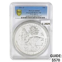 2018-P 25C ATB US 5oz Silver Pictured Rocks PCGS S