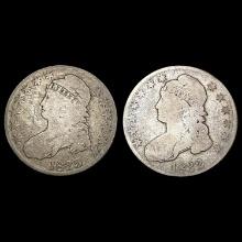 1825, 1832 Pair of Capped Bust Half Dollars [2 Coi