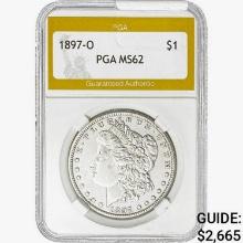 1897-O Morgan Silver Dollar PGA MS62