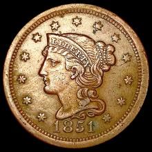 1851 Braided Hair Large Cent CLOSELY UNCIRCULATED