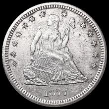 1877-CC Seated Liberty Quarter CLOSELY UNCIRCULATE