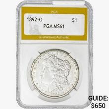 1892-O Morgan Silver Dollar PGA MS61