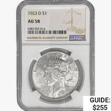 1923-D Silver Peace Dollar NGC AU58