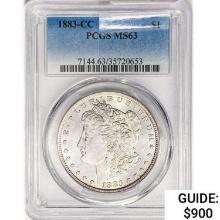 1883-CC Morgan Silver Dollar PCGS MS63