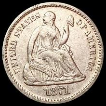 1871 Seated Liberty Half Dime CLOSELY UNCIRCULATED