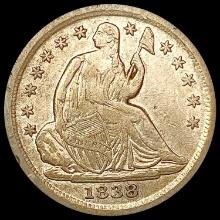 1838 Seated Liberty Half Dime CLOSELY UNCIRCULATED