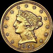 1851 $2.5 Gold Quarter Eagle UNCIRCULATED