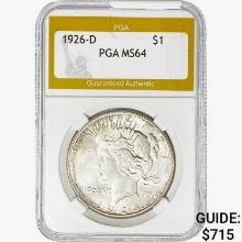 1926-D Silver Peace Dollar PGA MS64