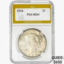 1934 Silver Peace Dollar PGA MS64