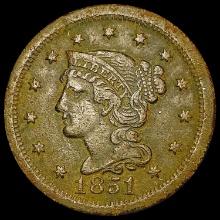 1851 Braided Hair Large Cent CLOSELY UNCIRCULATED