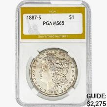 1887-S Morgan Silver Dollar PGA MS65