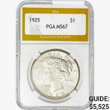 1925 Silver Peace Dollar PGA MS67