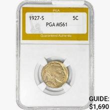 1927-S Buffalo Nickel PGA MS61