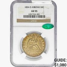 1854-O Seated Liberty Half Dollar NGC AU55 Arrows