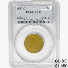 1850-O Seated Liberty Quarter PCGS XF40