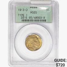 1913-D Buffalo Nickel PCGS MS65