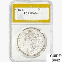 1887-O Morgan Silver Dollar PGA MS63+