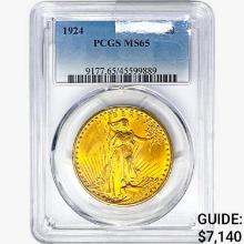 1924 $20 Gold Double Eagle PCGS MS65