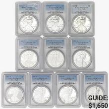 1998-2007 [10] Silver Eagle PCGS PR69 DCAM