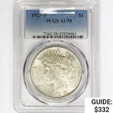 1923-D Silver Peace Dollar PCGS AU58