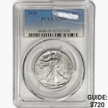 1939 Walking Liberty Half Dollar PCGS MS66