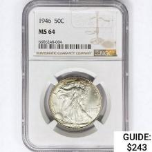 1946 Walking Liberty Half Dollar NGC MS64