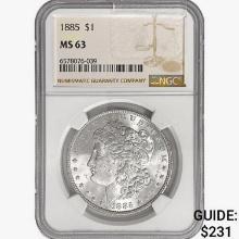 1885 Morgan Silver Dollar NGC MS63