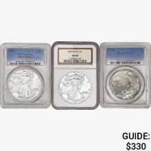 1922-1989 [3] US Varied Silver Coinage NGC/PCGS MS63/69 FALSE