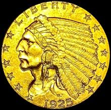 1925-D $2.50 Gold Quarter Eagle CHOICE AU